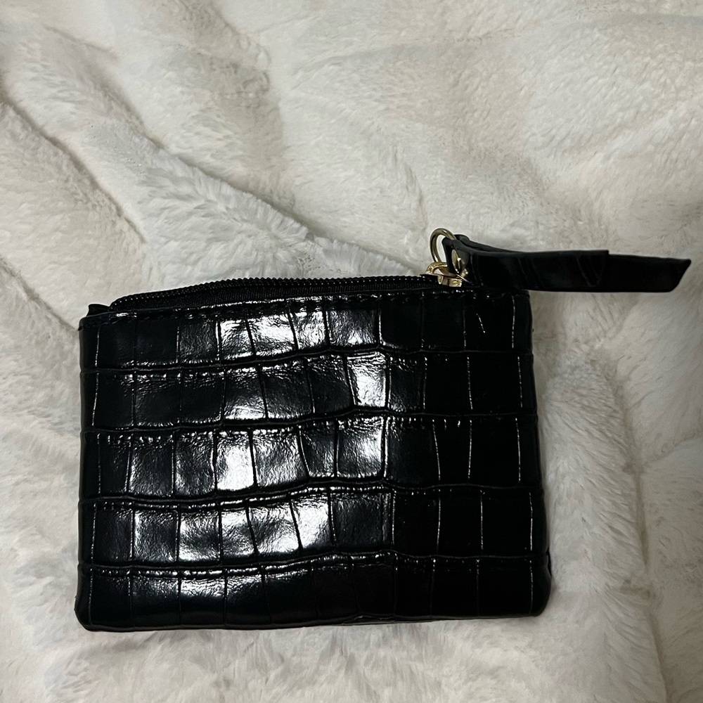 Black leather coin purse